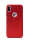 Noktaks - İphone Uyumlu İphone X - Kılıf Mat Renkli Esnek Premier Silikon Kapak - Kırmızı