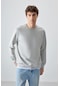 Taş Pamuk Yumuşak Dokulu Standart Fit Basic Erkek Sweatshirt - 88363 Taş