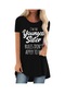 Kadın Seyahat Parti Unisex Kısa Kollu T-shirt Siyah
