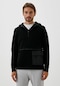 Erkek Sweatshirt Siyah Kapüşon Detaylı Ön Cepli 3 İplik Logo Detaylı Sweatshirt Ncs Jeans 1650-siyah Siyah
