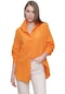 Kadın Orange Geniş Yaka Düz Gömlek-19536-orange