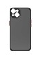 Kilifone - İphone Uyumlu İphone 14 Plus - Kılıf Arkası Buzlu Renkli Düğmeli Hux Kapak - Siyah