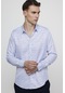 Tudors Slim Fit Düğmeli Yaka Uzun Kol Baskılı Yaka Biyeli Gömlek-27510-beyaz
