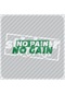No Pain No Gain Hologram Sticker Koyu Yeşil