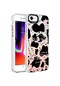 Noktaks - iPhone Uyumlu Se 2020 - Kılıf Koruyucu Mermer Desenli Marbello Kapak - Siyah-beyaz
