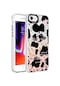 Noktaks - iPhone Uyumlu Se 2020 - Kılıf Koruyucu Mermer Desenli Marbello Kapak - Siyah-beyaz