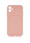 Mutcase - İphone Uyumlu İphone 12 - Kılıf Kamera Korumalı Kart Bölmeli Ofix Kapak - Pembe