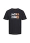 Jack & Jones Renk Geçişli Logo Baskılı Tişört Forest 12249602 Siyah