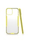 Noktaks - iPhone Uyumlu 12 Mini - Kılıf Kenarı Renkli Arkası Şeffaf Parfe Kapak - Sarı