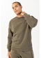 Maraton Sportswear Comfort Erkek Bisiklet Yaka Uzun Kol Basic Açık Haki Sweatshirt 21828-açık Haki