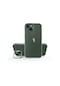 Mutcase - İphone Uyumlu İphone 14 Plus - Kılıf Stand Olan Şeffaf Pürüzsüz Sert Skuba Kapak - Koyu Yeşil