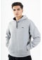Maraton Sportswear Comfort Erkek Kapşonlu Düşük Kol Outdoor Gri Sweatshirt 22678-gri