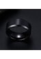 Siyah 8mm Titanyum Çelik Bant Düğün Nişan Takı Siyah Erkek Yüzük Moda Parti Yüzük Takı