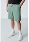 Tommy Life Açık Yeşil Pamuklu Kalın Yumuşak Dokulu Standart Fit Basic Erkek Şort - 81275 A. Haki
