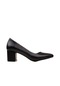 M2s Siyah Kare Topuk Kadın Sade Klasik Ayakkabı Siyah