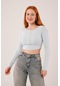 Delta Online Ters Dikişli Basic Bebe Mavisi Body Bluz Antrasit