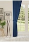 Cheap's Home Petek Dokulu Kadife Dokuma Normal 1 X 2.5 Pileli Fon Perde Lacivert