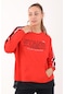 Maraton Sportswear Comfort Kadın Bisiklet Yaka Uzun Kol Basic Kiremit Sweatshirt 18440-kiremit