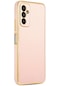 Samsung Galaxy M23 Kılıf Lopard Parlak Kenarlı Altın Işlemeli Kamera Korumalı Kapak Bark - Rose Gold