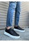 Shoecide Sbo8104 Boa Yüksek Taban Siyah Cilt Bağcıklı Erkek Ayakkabı Siyah4