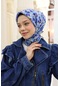Silk Home Soft Eşarp 73078-32 Lacivert, Mavi, Turuncu, Turkuaz