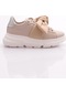 Dgn Es853 Kadin Kalin Taban Fiyonklu Sneakers Ayakkabi ES853-2007-R0152 Bej