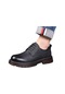 Ikkb Sonbahar Trendi Kalın Tabanlı Günlük Erkek Oxford Ayakkabı, Siyah
