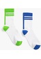 Koton 2'li Soket Çorap Paketi Çizgili Beyaz 3wak80317aa 3WAK80317AA000