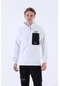Maraton Sportswear Regular Erkek Kapşonlu Uzun Kol Basic Beyaz Sweatshirt 20634-beyaz