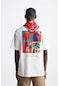 The Champ Clothing Bisiklet Yaka Afraid Of Real World Baskılı Beyaz Oversize Erkek T-shirt Beyaz
