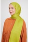 Lime Üçgen Desen Jakarlı Janjan Şal Lime