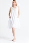 Kolsuz Şile Bezi Aydan Kısa Yazlık Elbise Beyaz Byz-beyaz