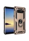 Noktaks - Samsung Galaxy Uyumlu Note 8 - Kılıf Yüzüklü Çift Katman Zırh Tank Vega Kapak - Gold