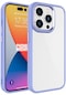 Mutcase - İphone Uyumlu İphone 15 Pro - Kılıf Renkli Koruyucu Sert Krom Kapak - Lila