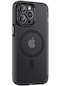 Kilifone - İphone Uyumlu İphone 14 Pro Max - Kılıf Kablosuz Şarj Destekli Mat Arka Yüzey Locik Magsafe Kapak - Siyah