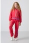 Tommy Life Viva Kırmızı Pamuklu İçi Tüylü Yumuşak Dokulu Oversize Baskılı Kız Çocuk Eşofman Takım - 75147 Kırmızı