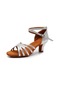 Kadın Latin Dans Ayakkabıları Balo Salonu Dans Ayakkabıları Orta Topuklu 5 Cm Size34-41 Gümüş