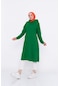 Aysima Yaka Detaylı Kapşonlu Sade Basic Sweatshirt - 3032 - Benetton Yeşil-benetton Yeşil