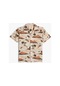Koton Viskon Gömlek Palmiye Baskılı Kısa Kolu Tek Cep Detaylı Bej Desenli 4skb60032tw 4SKB60032TW0D5