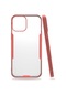 Noktaks - iPhone Uyumlu 12 - Kılıf Kenarı Renkli Arkası Şeffaf Parfe Kapak - Pembe