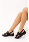 Tamer Tanca Kadın Hakiki Deri Siyah Topuklu Sandalet 824 13-634 Bn Sndlt Y22 Sıyah