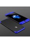 Noktaks - iPhone Uyumlu 6 / 6s - Kılıf 3 Parçalı Parmak İzi Yapmayan Sert Ays Kapak - Siyah-mavi