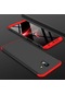 Kilifone - Samsung Uyumlu Galaxy J6 Plus - Kılıf 3 Parçalı Parmak İzi Yapmayan Sert Ays Kapak - Siyah-kırmızı