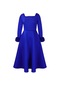 İkkb Zarif Mizaç, Kabarık Dekoratif Kadın Büyük Beden Elbise , Kraliyet Mavisi