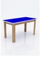 3g Tasarım Dikdörtgen İlkokul Masası Ahşap Ayaklı Renkli-4552-mavi