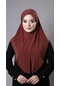 Kiremit Pratik Hazır Geçmeli Tesettür Eşarp Sandy Kumaş Yırtmaçlı Düz Hijab 2310 05