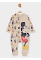 Mickey Mouse Lisanslı Erkek Bebek Tulum 21458-bej