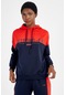 Maraton Sportswear Oversize Kadın Kapşonlu Uzun Kol Basic Açık Lacivert Sweatshirt 19610-açık Lacivert