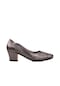 M2s Platin Kadın Kısa Topuk Saten Taşlı Klasik Ayakkabı Platin