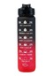 1 Adet 1000 Ml Büyük Kapasiteli Degrade Su Şişesi, Samanlı Su Şişesi 1 Litre Black Red 900-1000ml Black Red